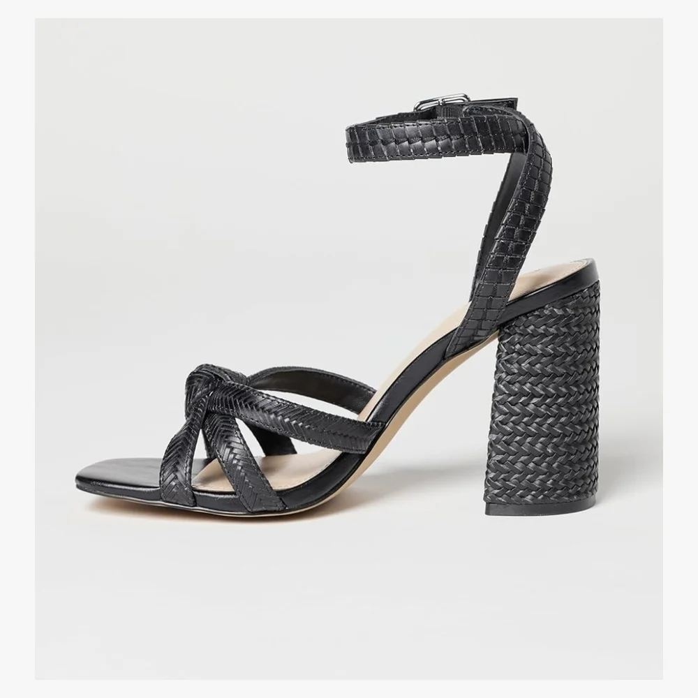 The Drop Women's Renalda Woven Chunky Heel Sandal #1211
